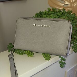 Michael Kors Silver Wristlet Clutch